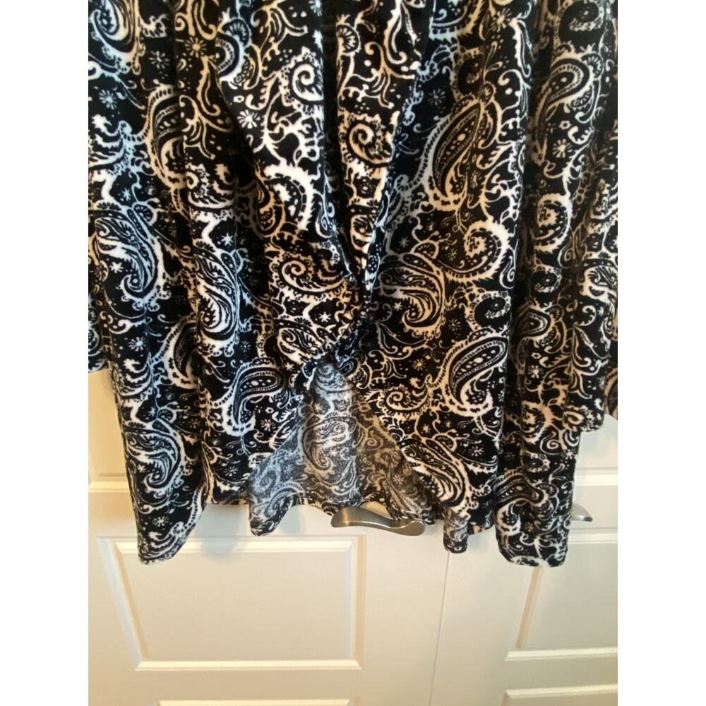 Lot 2 Carole Hochman L Plush Robe Cozy Warm Velour Pockets Soft+ Shirt Black - Picture 8 of 16